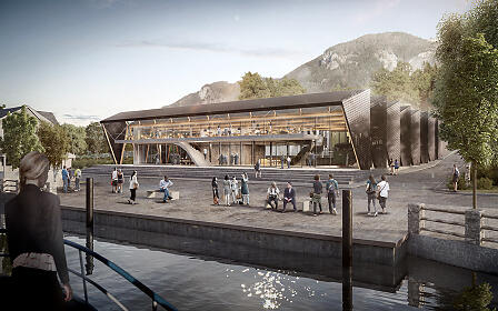 Rendering of the new valley station of the SchafbergBahn