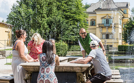 Wasserspiele beim Schloss Hellbrunn in Salzburg